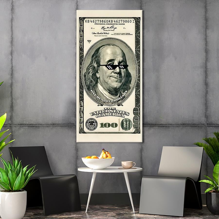 Картина на холсте Плакат сто долларов 80x40 см (203VP_L) - фото 2 Картина на холсте Плакат сто долларов 80x40 см (203VP_L) - фото 2