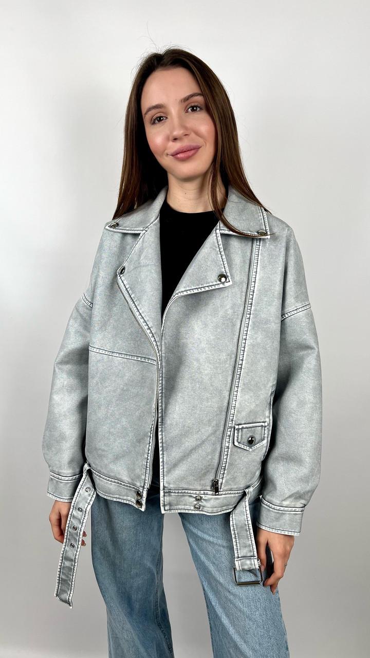 Куртка-косуха женская демисезонная M Голубой (#2358-1-02) - фото 6 Куртка-косуха женская демисезонная M Голубой (#2358-1-02) - фото 6