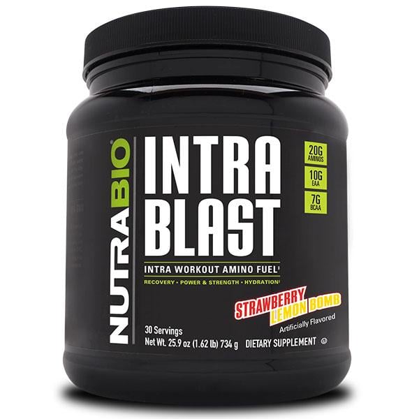 Аминокомплекс для спорта NutraBio Intra Blast 734 г 30 порций Strawberry Lemon Bomb (000027206)