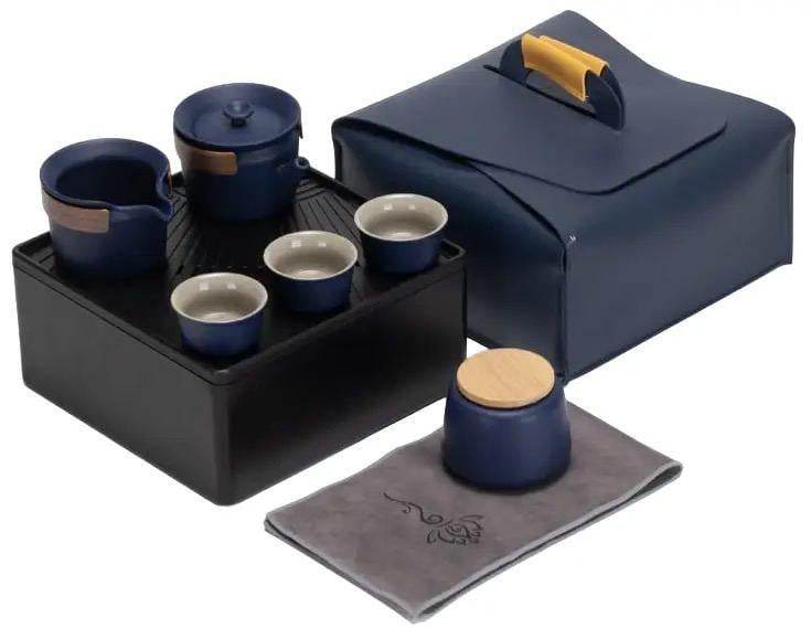 Набор для чайной церемонии дорожный Gongfu Tea Set 9 пр. Синий (300562)