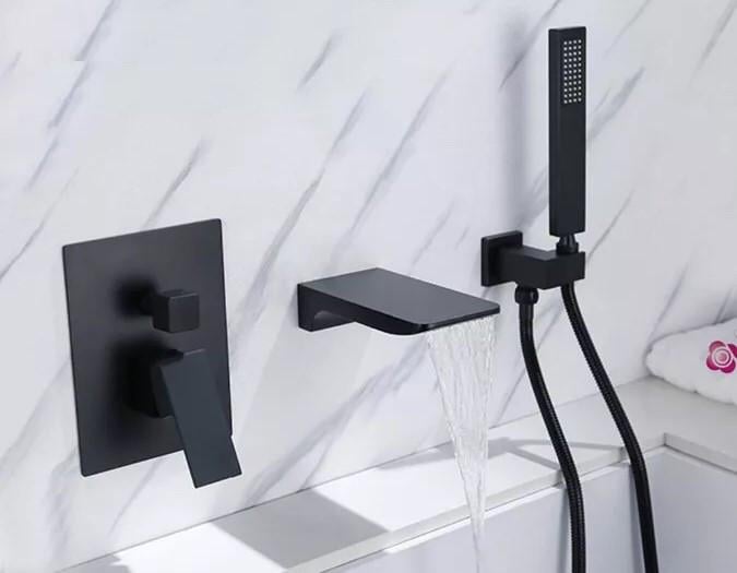 Душевая система Lamber 1017 GG скрытого монтажа матовая Черный