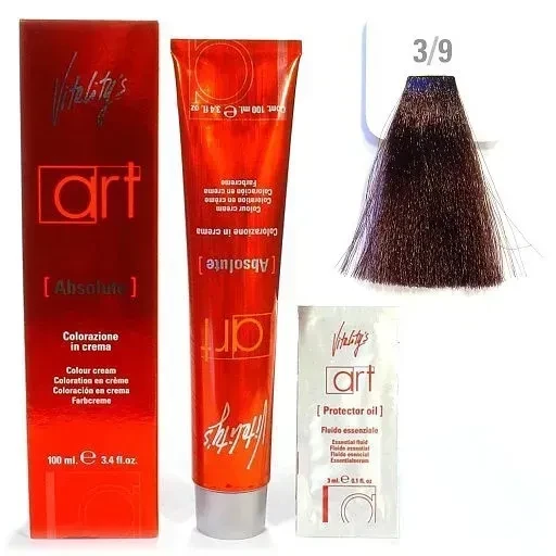 Крем-краска для волос с масляным коктейлем Vitality’s Art Absolute Hair Color Cream 3/9 Черный кофе 100 мл