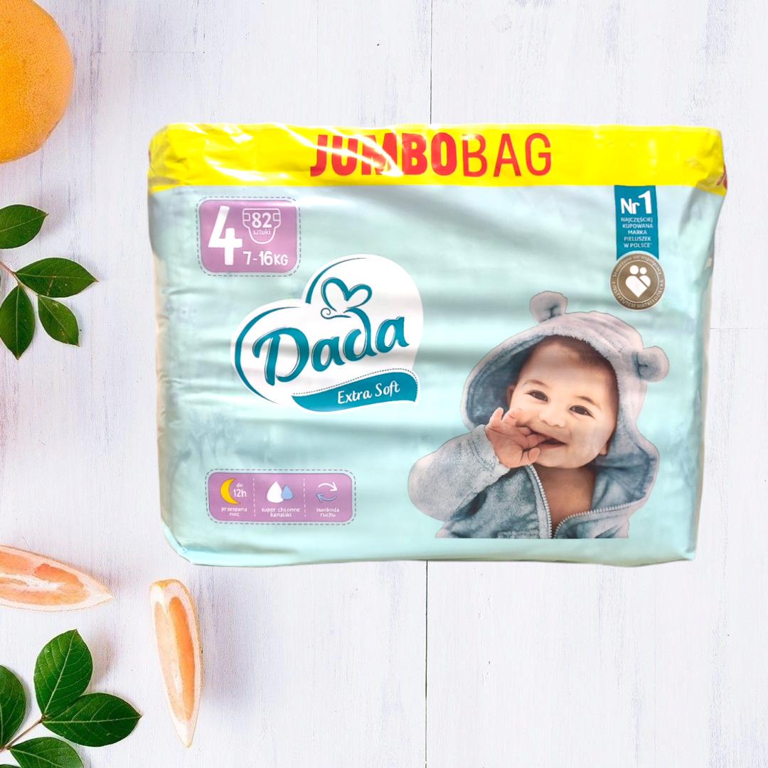 Підгузки Dada Extra Soft Jumbo Bag 4 7-16 кг 82 шт.