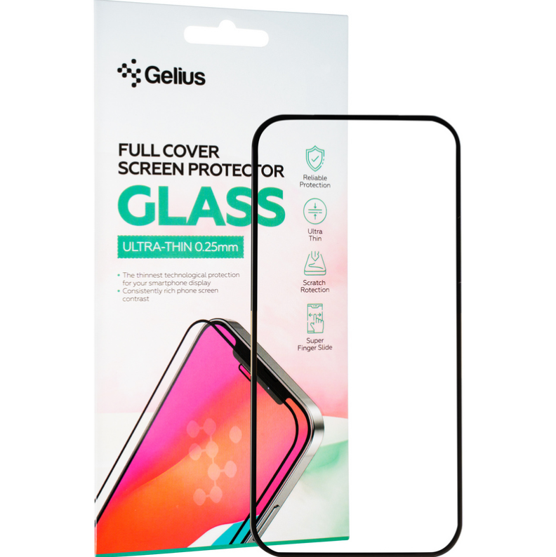 Захисне скло Gelius Full Cover Ultra-Thin 0.25mm для iPhone 15 Black