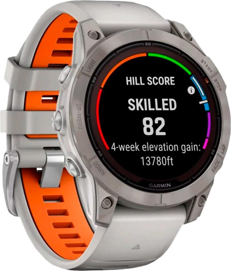 Смарт-годинник Garmin Fenix 7X Pro Sapphire Solar Edition 51 мм Titanium with Fog Gray/Ember Orange Band (010-02778-14) - фото 2