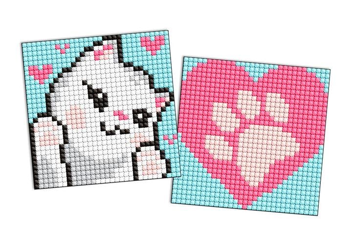 Алмазная мозаика на стикере Белые кавычки набор из 2 сюжетов 9х9 см (AMS1045)