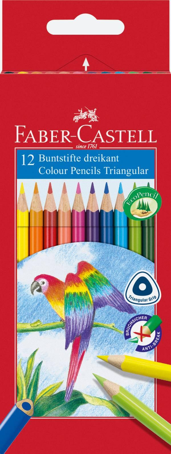 Набор цветных карандашей Faber-Castell трехгранный 12 цветов (116512) Набор цветных карандашей Faber-Castell трехгранный 12 цветов (116512)