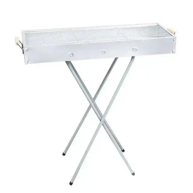 Мангал с решеткой BARBECUE TRAY 770T MD-008 809 с ручками для переноски из нержавеющей стали портативный 80х30х78 см