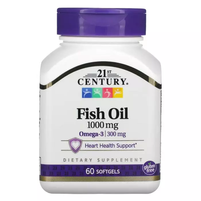 Рыбий жир 1000 мг 21st Century Fish Oil 60 желатиновых капсул (CEN21495)