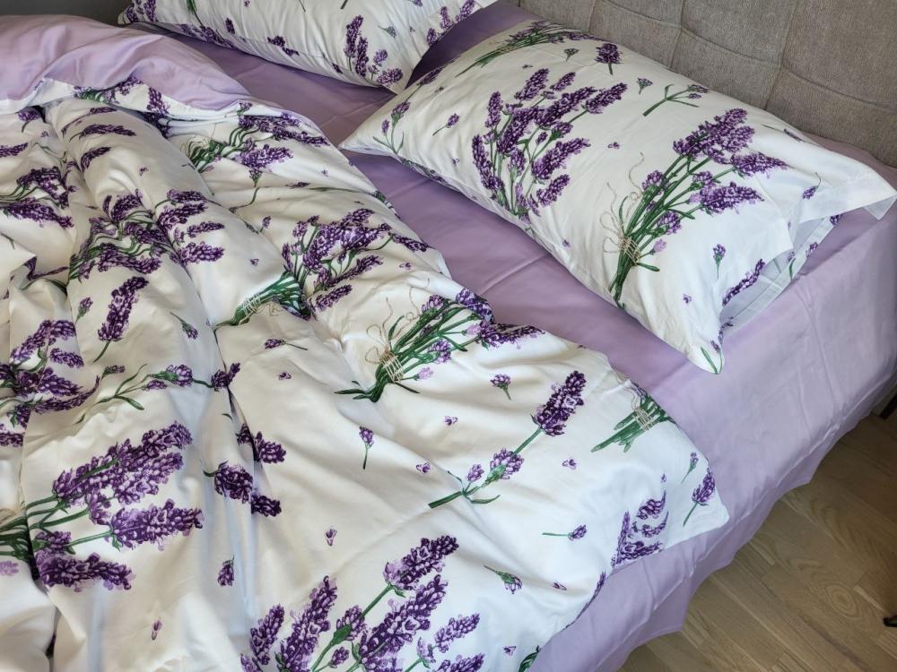 Комплект постельного белья Premium Lavender евро сатин Lilac
