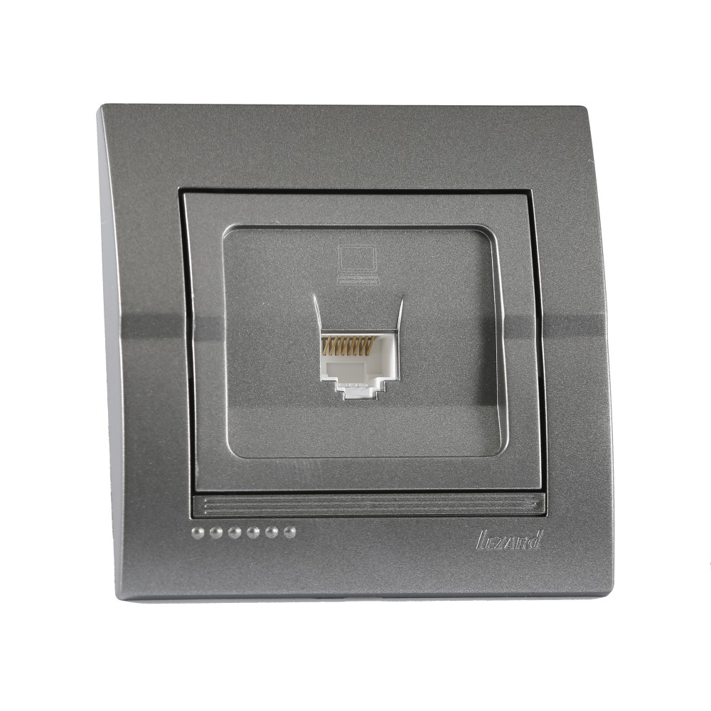 Розетка компьютерная Lezard Deriy Темно-серый