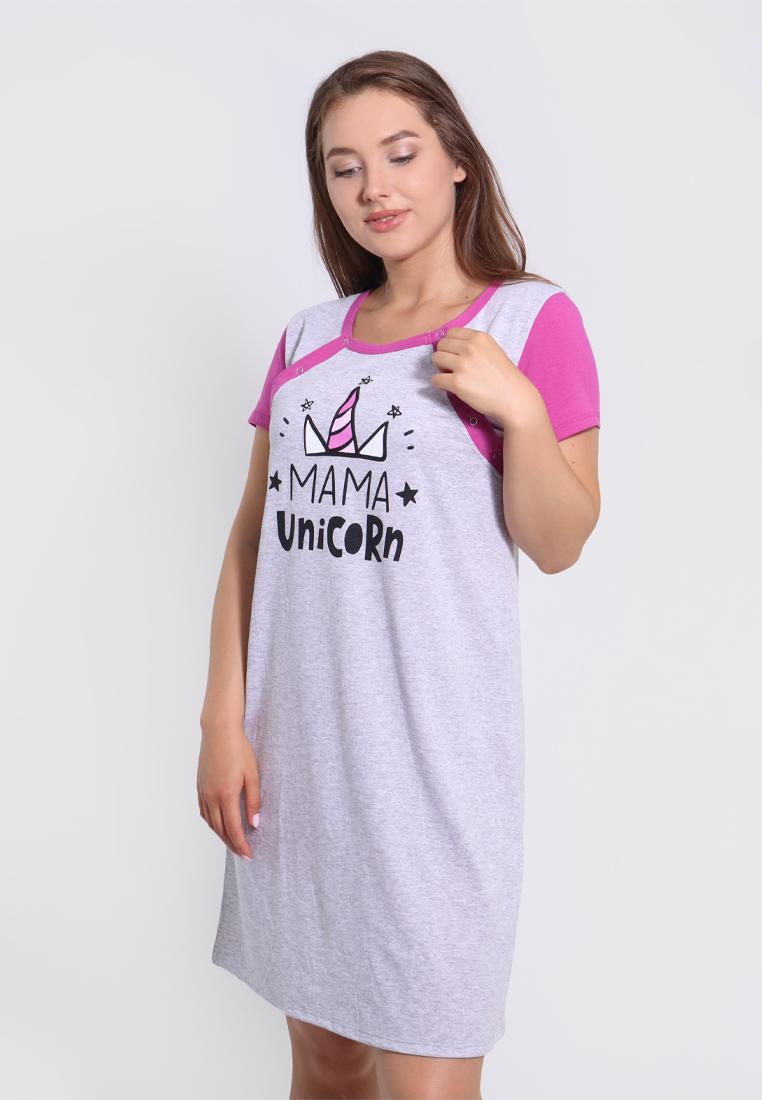Ночная рубашка для беременных N.EL 916-12-3 S Серый