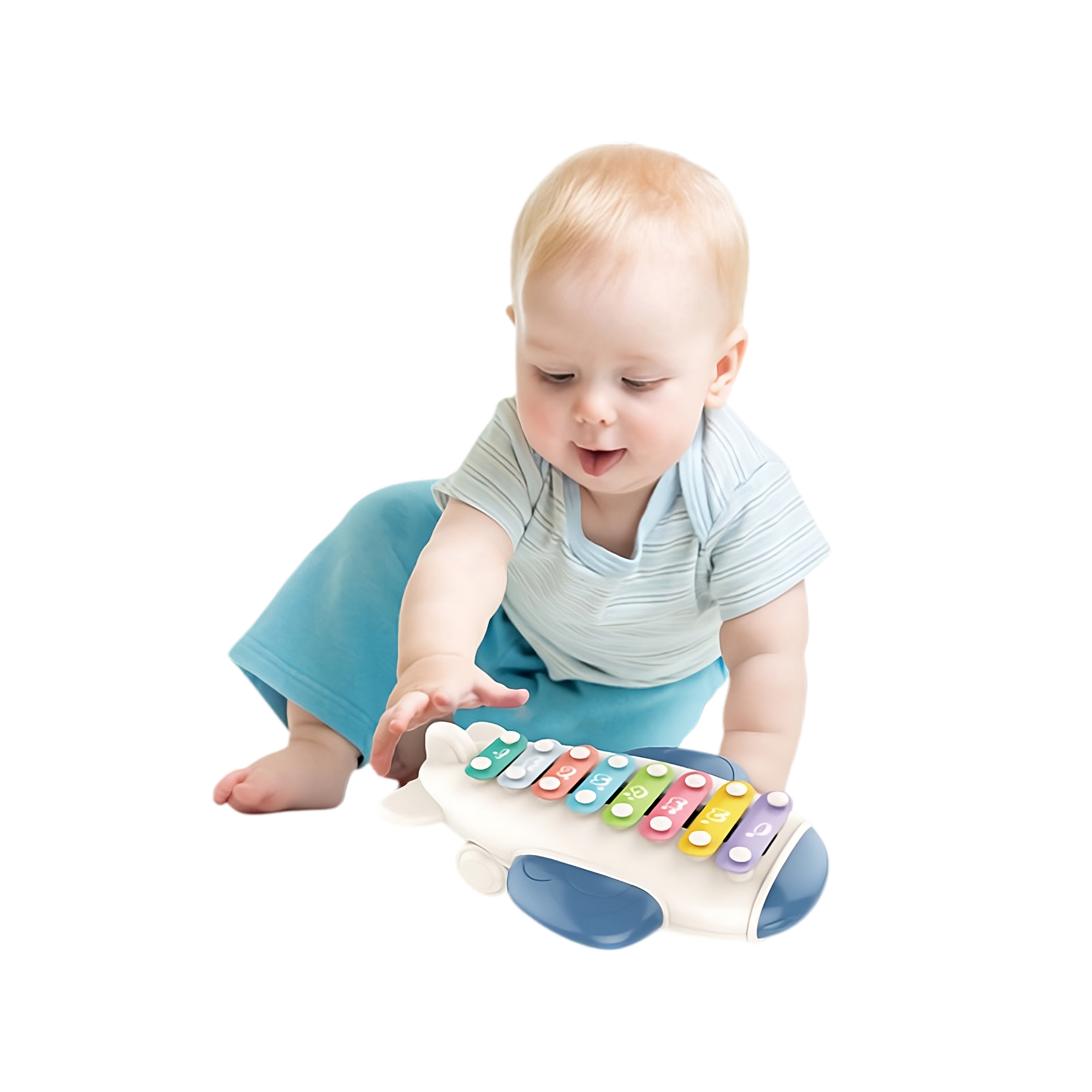 Ксилофон іграшковий 668-156-2 Літак з ударними паличками Синій (29903078) - фото 2 Ксилофон іграшковий 668-156-2 Літак з ударними паличками Синій (29903078) - фото 2