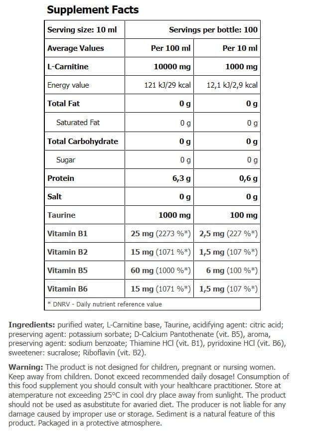 Жироспалювач для спорту Amix Nutrition Carnitine 100.000 mg CarniZone 1000 ml /100 servings/ Green Apple - фото 2