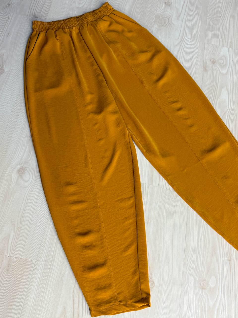 Брюки женские CLEW 0716 MOM с карманами шелковые шов впереди M Горчичный (2019) - фото 4 Брюки женские CLEW 0716 MOM с карманами шелковые шов впереди M Горчичный (2019) - фото 4