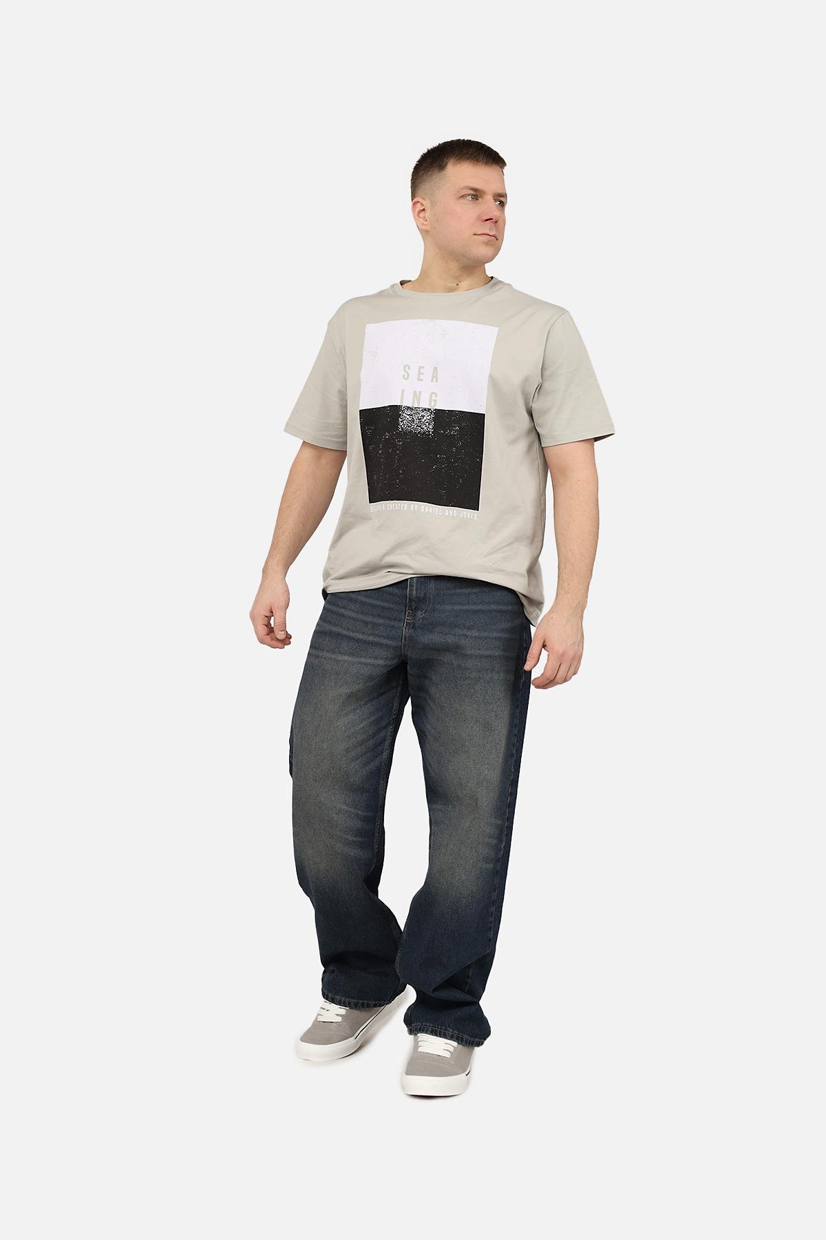 Футболка мужская ЦБ-00270052 с коротким рукавом р. 46 Светло-серый (SKT001045232)