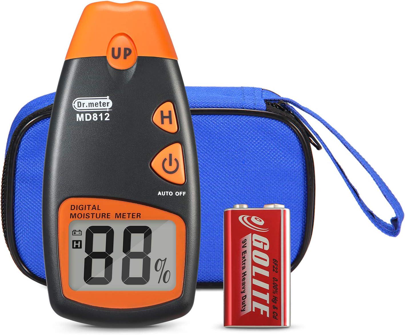 Вологомір цифровий Dr.Meter MD-812 для деревини з кроною 9В та чохлом