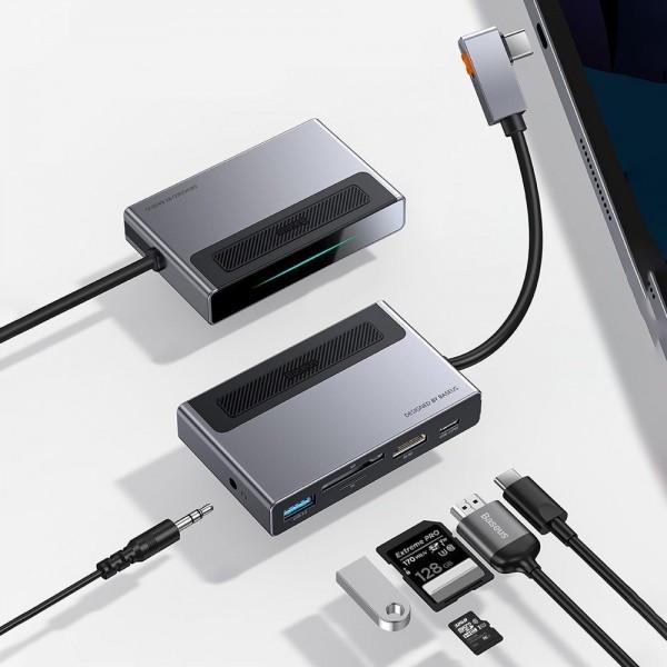 Концентратор хаб Baseus Metal Gleam CAHUB-DA0G USB/Type-C 6в1 HDMI 4K 100 Вт (1673522899) - фото 2