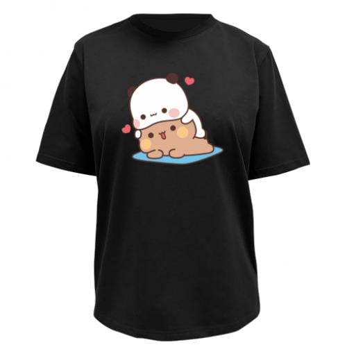 Футболка женская Owi Premium Bubu and Dudu Love Yoga L Черный (16301984-2-194985-L)