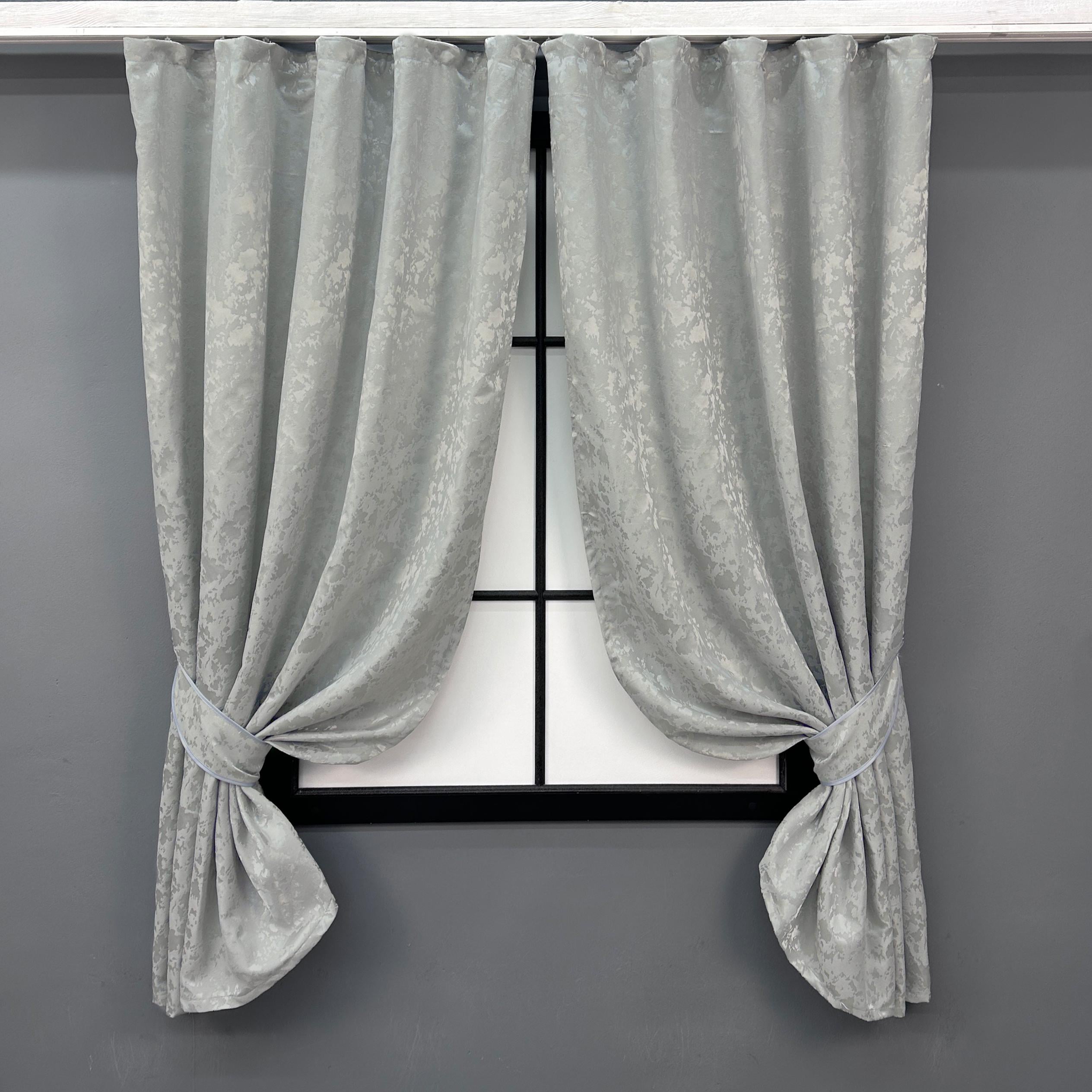 Комплект коротких штор VR-Textil Лен мрамор Pavliani ХО №1263ш 130х170 см 2 шт. Светло-серый (35-0200)