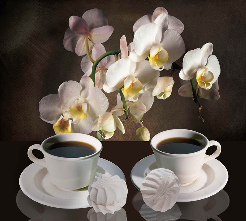 Фотообои WS Wallpaper Кофе на столе 294x270 см (31268) Фотообои WS Wallpaper Кофе на столе 294x270 см (31268)