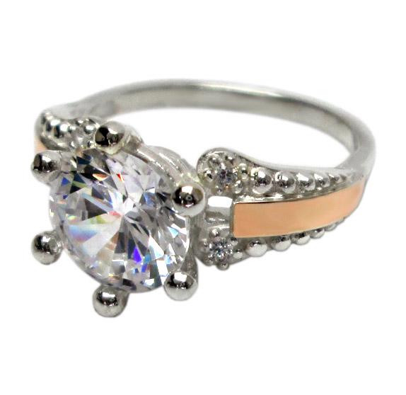 Серебряное кольцо с золотыми накладками Деметра 19,5 Серебряное кольцо с золотыми накладками Деметра 19,5