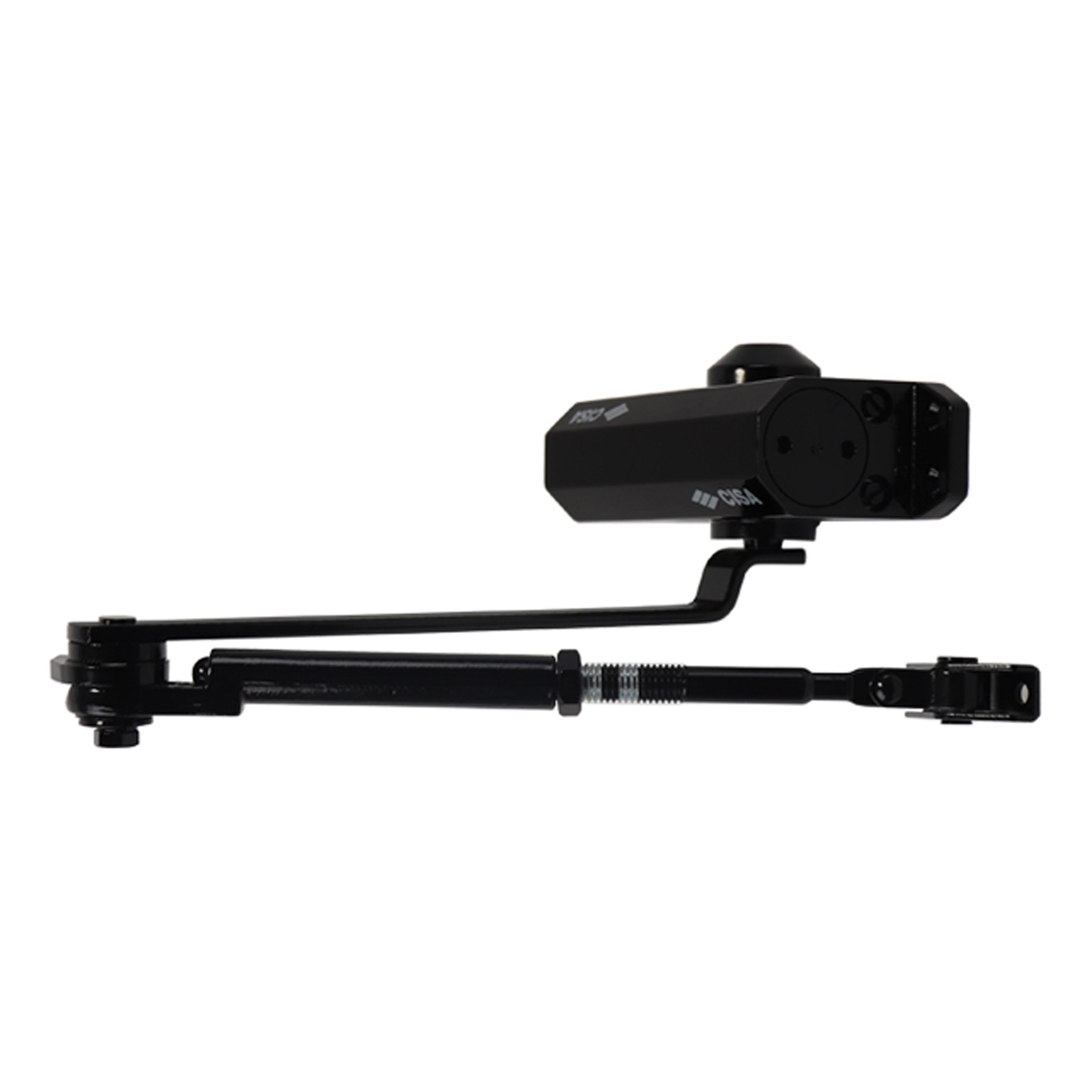 Доводчик Cisa 60461.03.0.44STD HO с фиксацией до 80 кг Черный