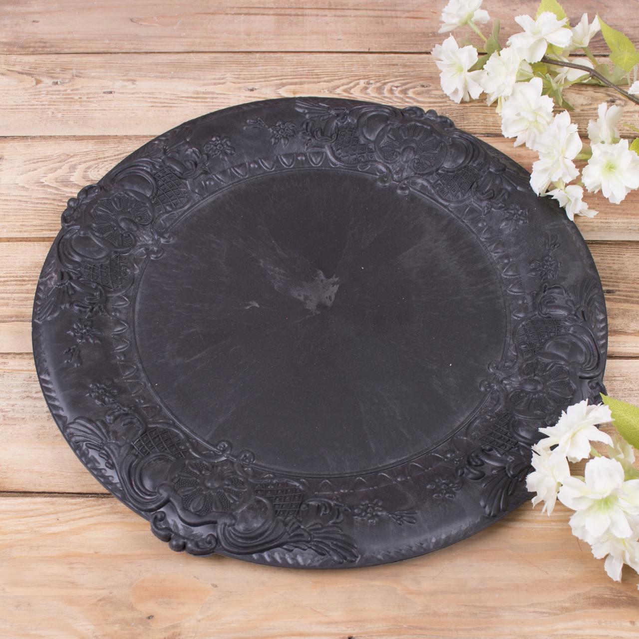 Подставка тарелка пластик 36 см Черный (3445-7)