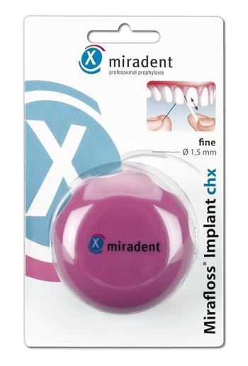 Зубная нить флосс Miradent Mirafloss® lmplant тонкая 15 мм 50 шт. (352)