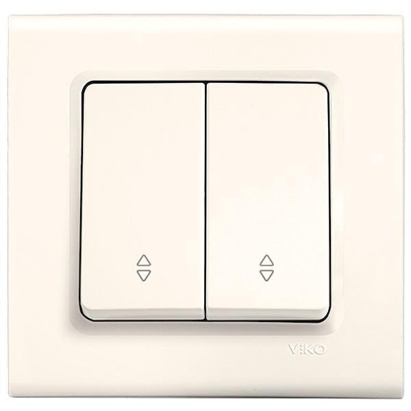 Выключатель двухклавишный проходной Viko Linnera Кремовый (27548715)