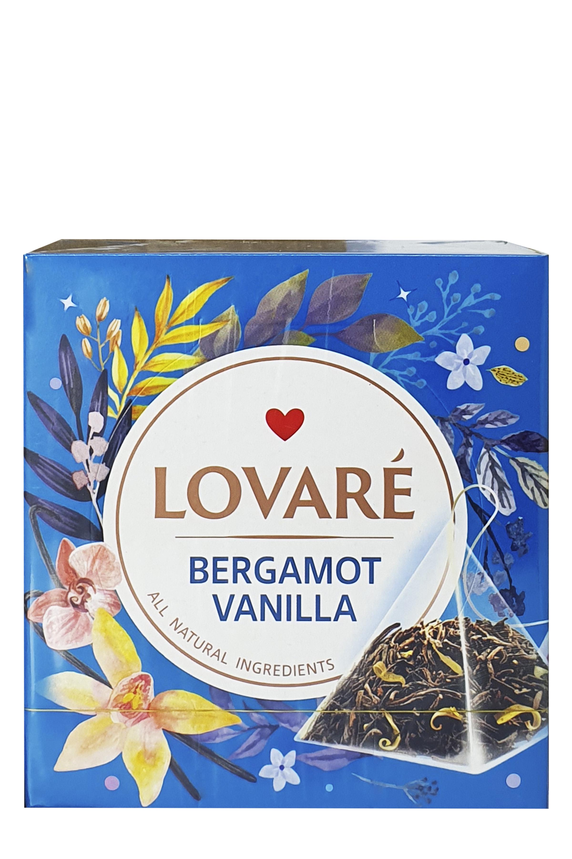 Чай черный Lovare Bergamot Vanilla с ароматом ванили и бергамота в пирамидках 15 пакетиков 2 г (55434) - фото 3