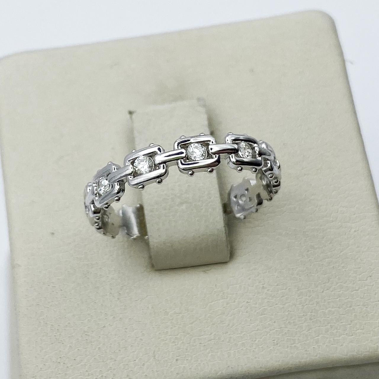 Кольцо серебряное Цепь с кубическим цирконием р. 17 1,52 г (1932857131)