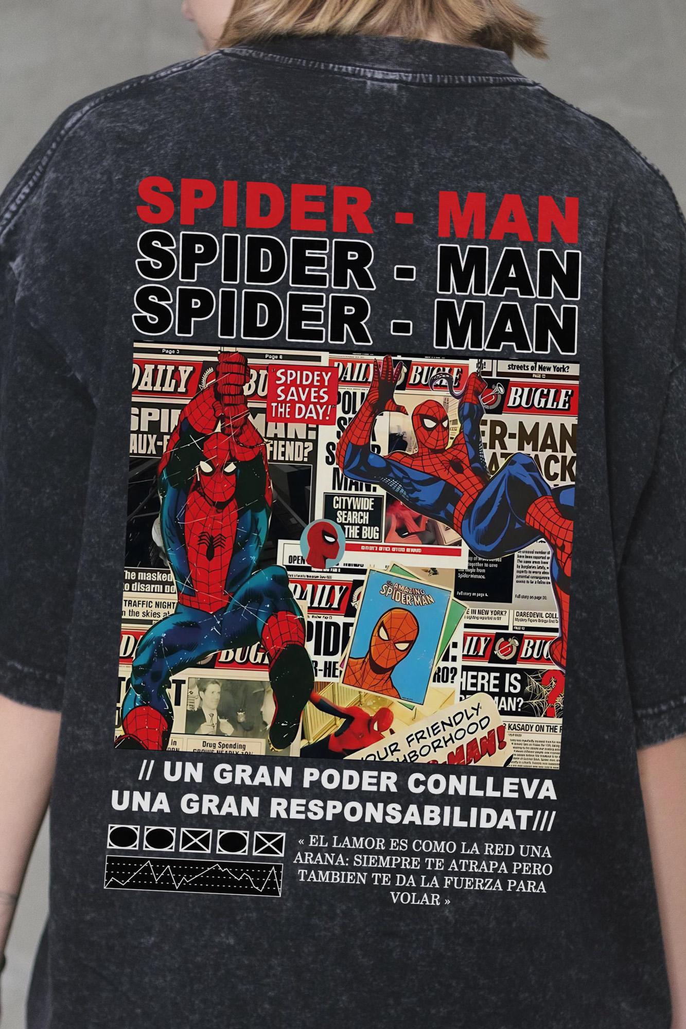 Футболка оверсайз Without Washed Spider-Man S/M Black (S/M8056384 8056385) - фото 6