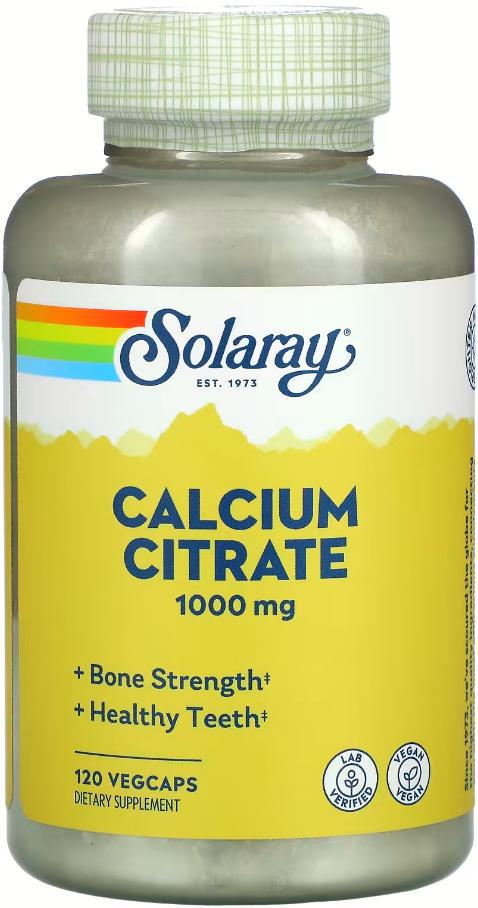 Цитрат кальцію Solaray Calcium Citrate 1000 мг 120 рослинних капсул