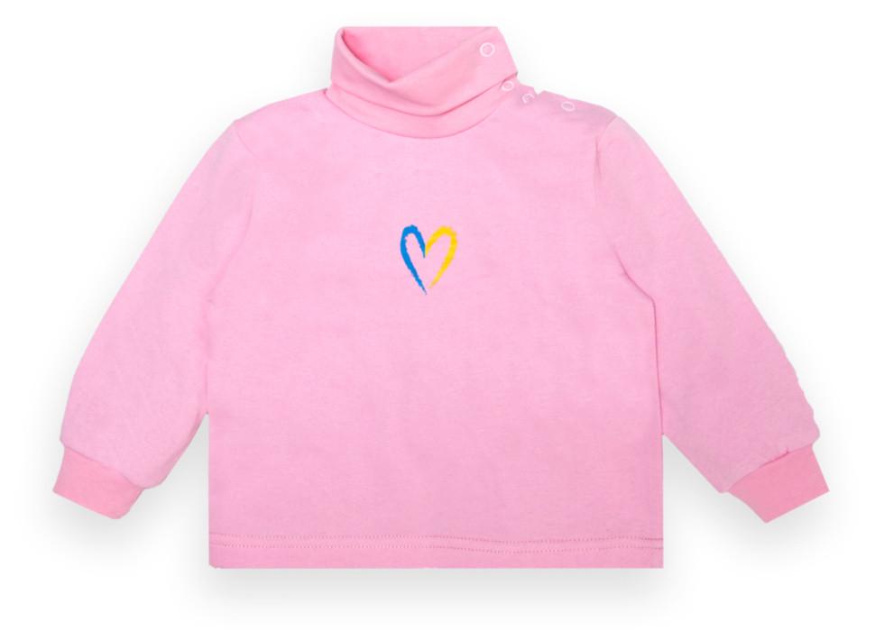 Водолазка детская хлопковая для девочки Gabbi Сердечко 74 см Розовый (13354)