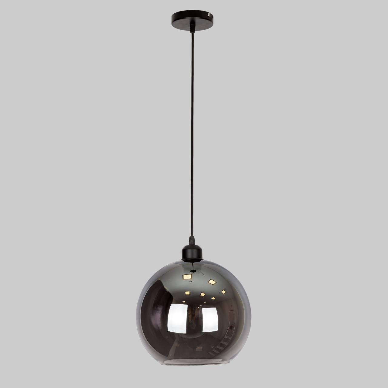 Подвес шар стеклянный 25 см Черно-прозрачный (916-11F-1 BK)