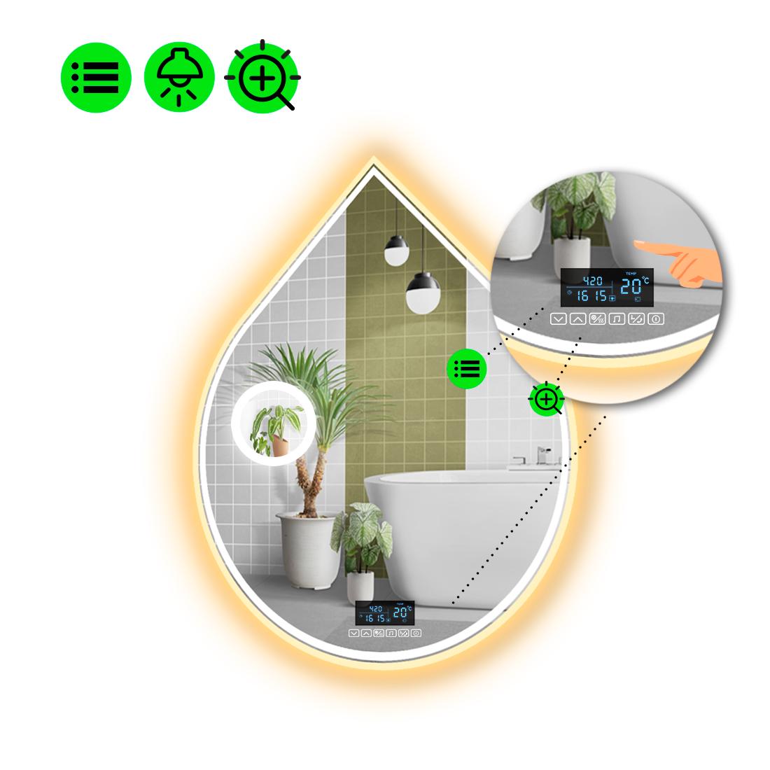 Зеркало с LED подсветкой Goccia 4 с Smart-блоком 140x110 см (8995057)