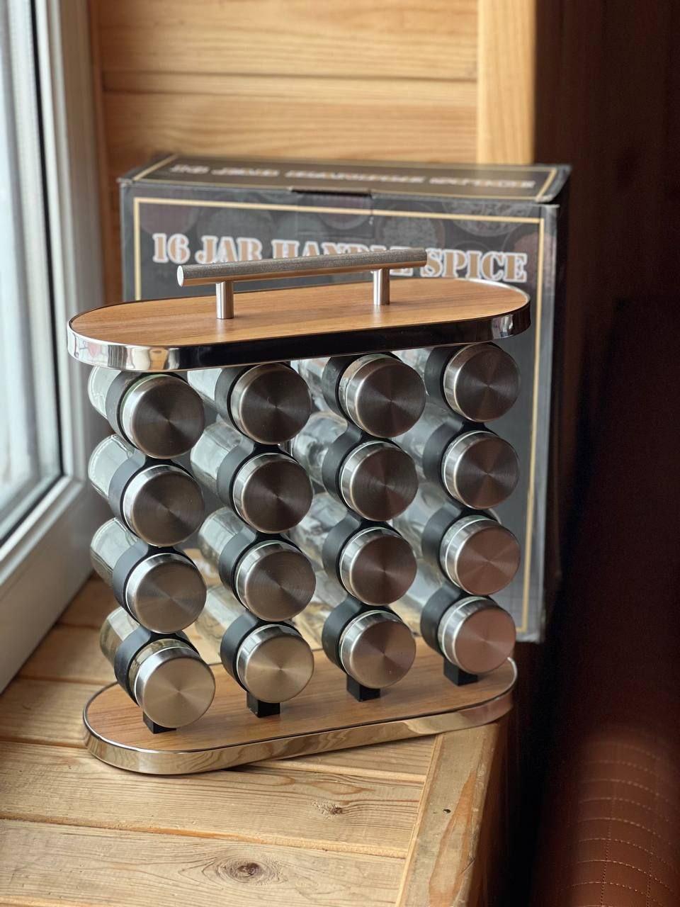 Набір ємностей для спецій на підставці 16 шт. - фото 6 Набір ємностей для спецій на підставці 16 шт. - фото 6