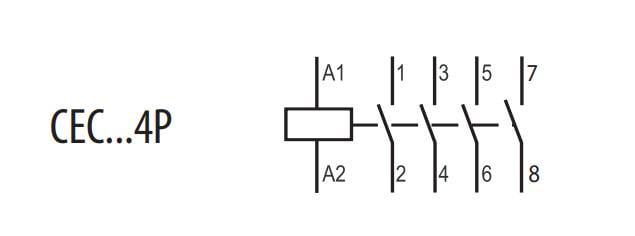 Контактор-пускатель ETI CEC 12.4P 12А 230 В 4NO (4641202) - фото 3