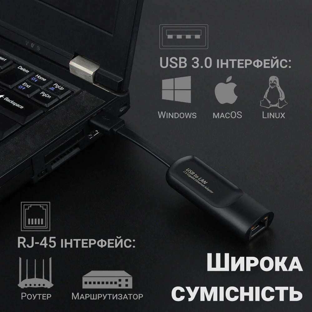 Карта сетевая внешняя USB-LAN Addap UA2RJ45-01 RJ-45 1 Гбит/с - фото 7