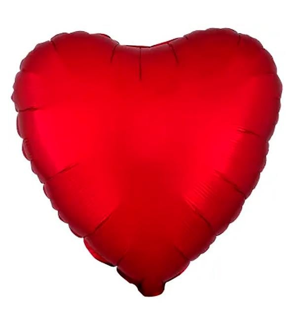 Воздушный шар Heart сатин Ø 45 см Красный (10753)