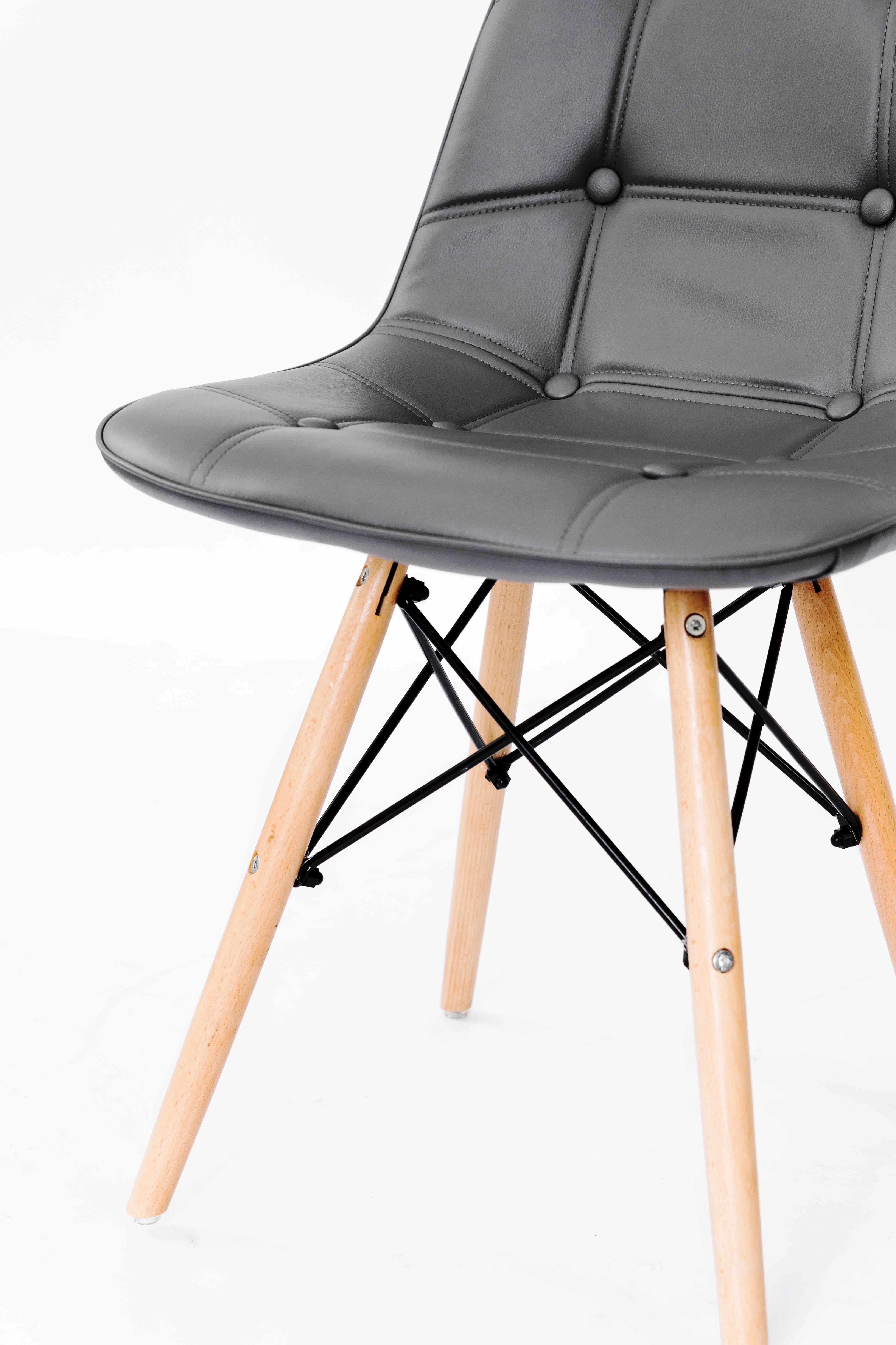 Стілець для кухні та вітальні Джастін Justin шкірзам 460х840х500 мм Сірий (GAА0050650) - фото 4 Стілець для кухні та вітальні Джастін Justin шкірзам 460х840х500 мм Сірий (GAА0050650) - фото 4