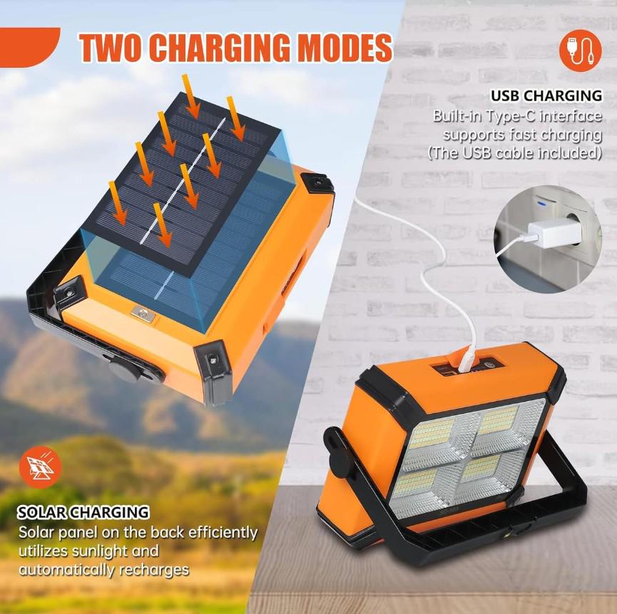 Прожектор с солнечной батареей и функцией повербанка UKC 881 30W (18901368) - фото 4 Прожектор с солнечной батареей и функцией повербанка UKC 881 30W (18901368) - фото 4