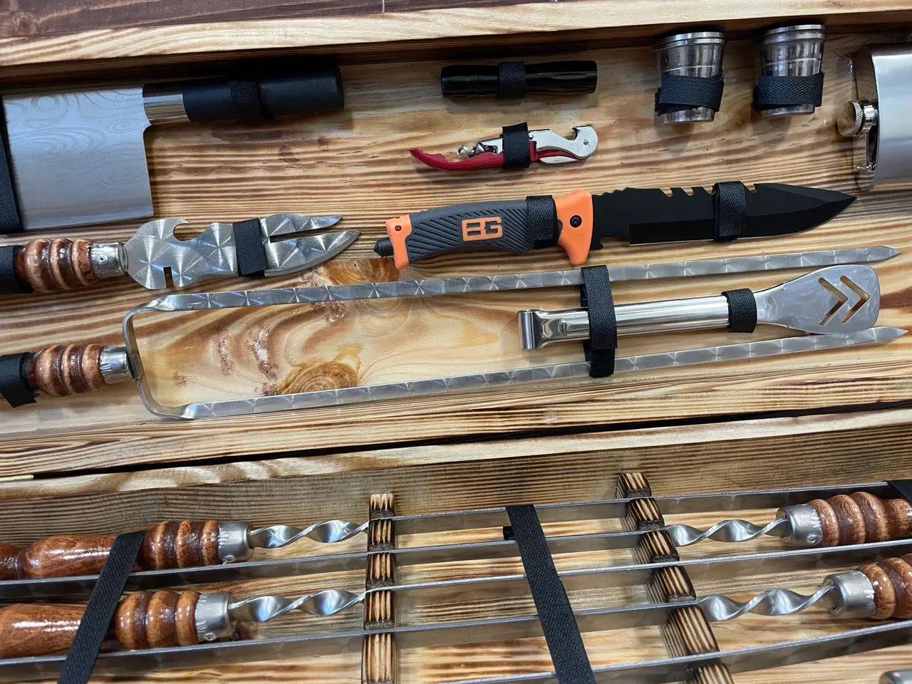 Набор шампуров Профи-7 в кейсе (10648460) - фото 4 Набор шампуров Профи-7 в кейсе (10648460) - фото 4