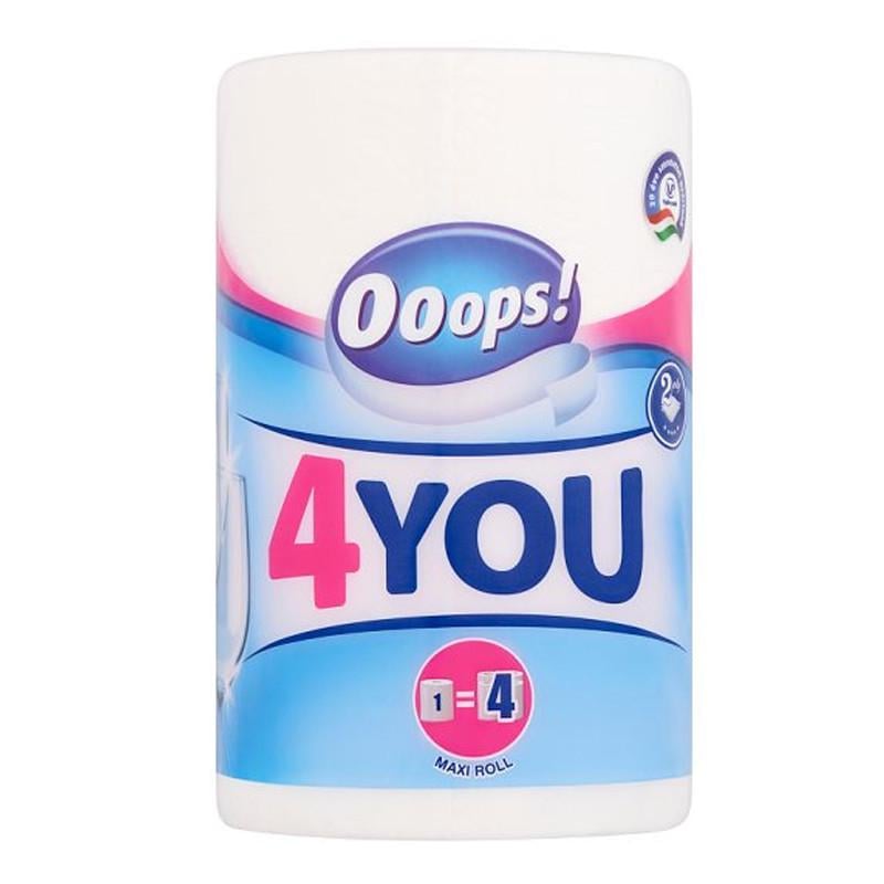 Бумажные полотенца Ooops! 4 Вы 2х слойная 1 шт. Для тебя 200 отрывов (1570084056)
