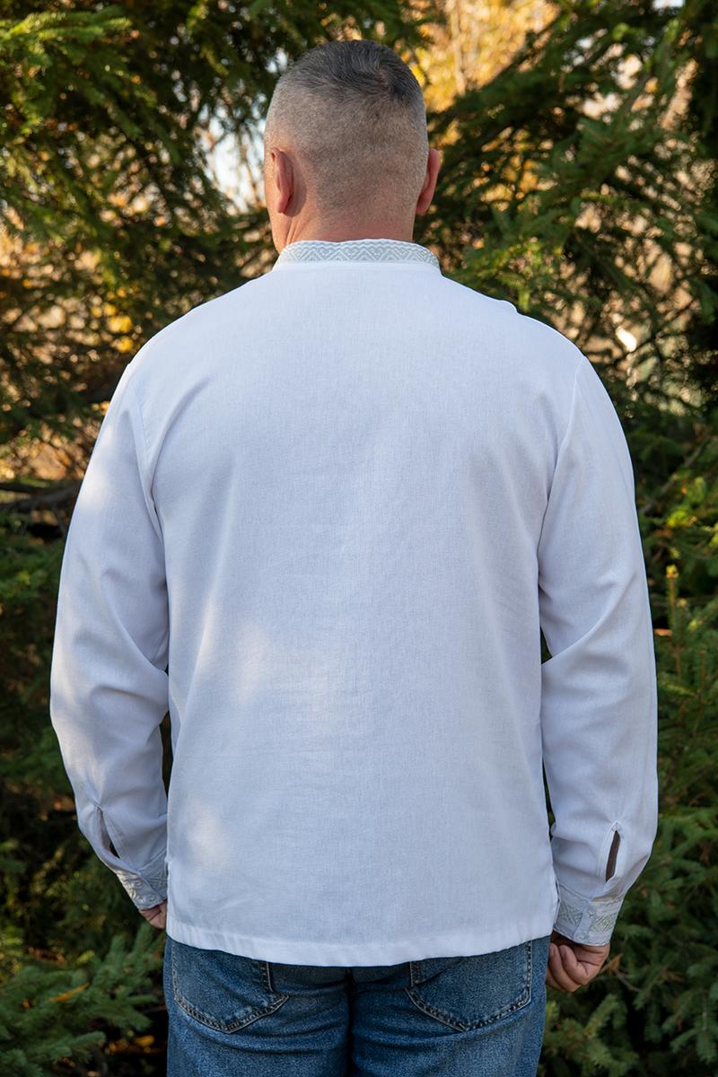 Вышиванка мужская натуральный лен L Белый (2424048016) - фото 3 Вышиванка мужская натуральный лен L Белый (2424048016) - фото 3