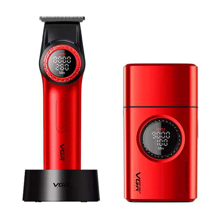 Триммер и шейвер аккумуляторный VGR V-977&V-377 Red (2684439785)