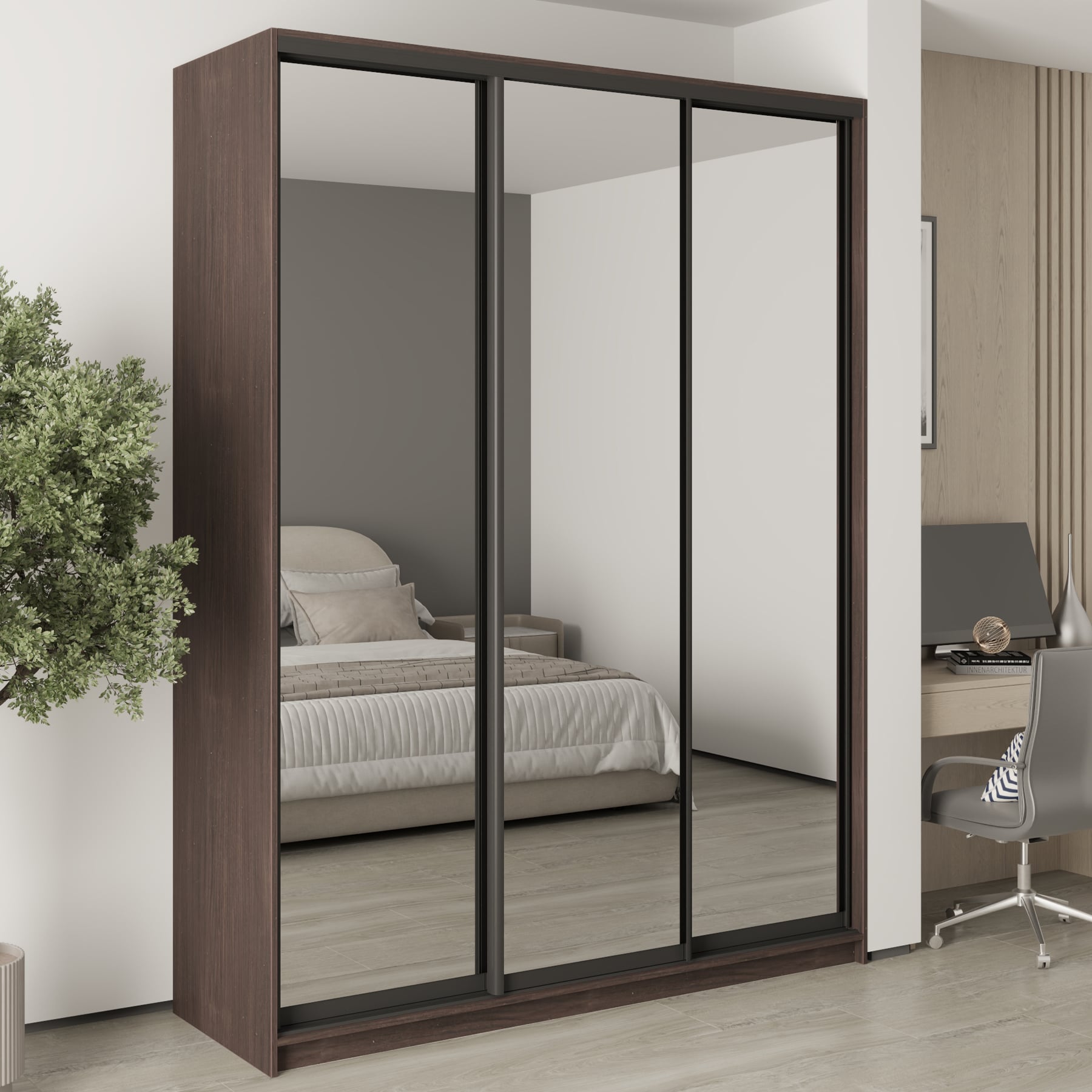 Шкаф-купе трехдверный Mebel Star Комбо BG MBS-9888 180х45х240 см Дуб ристрето (1009877) Шкаф-купе трехдверный Mebel Star Комбо BG MBS-9888 180х45х240 см Дуб ристрето (1009877)