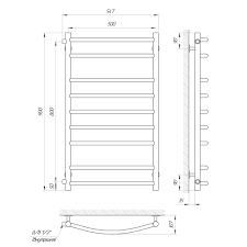Полотенцесушитель Laris Классик П9 500х900 мм Б/П 1/2" МЦ 800 мм - фото 2
