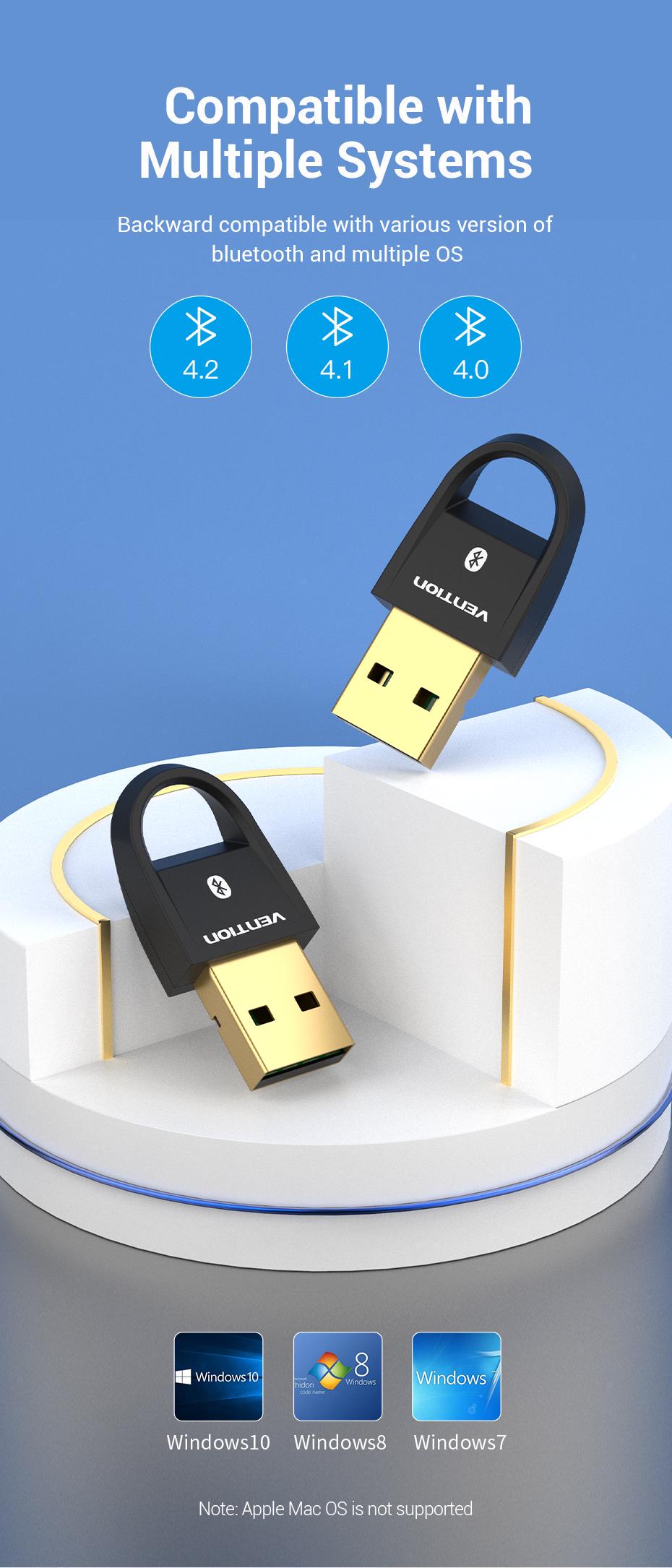 Адаптер Vention Bluetooth 5.0 приймач-передавач USB Чорний (CDSB0) - фото 15